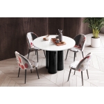 Stół okrągły RAVERO – nowoczesny design, średnica 100 cm, 3 kolumnowe nogi