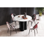 Stół okrągły RAVERO – nowoczesny design, średnica 100 cm, 3 kolumnowe nogi