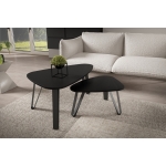 Zestaw stolików kawowych LOVIA – nowoczesny design, trójkątne blaty, styl loft