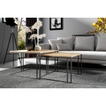 Zestaw stolików kawowych LOXEN – nowoczesny komplet do salonu w stylu loft