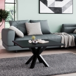 Elegancki stolik kawowy Noe 60x60 cm czarny matowy z nogami w stylu industrialnym