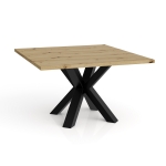 Stolik kawowy Noe 60x60 cm z blatem w kolorze dąb artisan metalowe nogi czarne