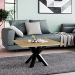 Stolik kawowy Noe 60x60 cm z blatem w kolorze dąb artisan metalowe nogi czarne