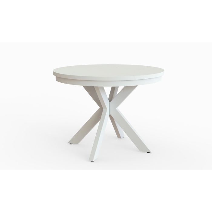 Stół okrągły rozkładany AVERO – kolor kaszmir, nowoczesny design, funkcja rozkładania do 180 cm