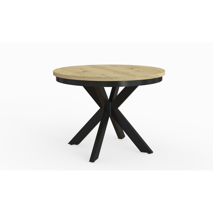 Stół okrągły rozkładany AVERO – kolor kaszmir, nowoczesny design, funkcja rozkładania do 180 cm