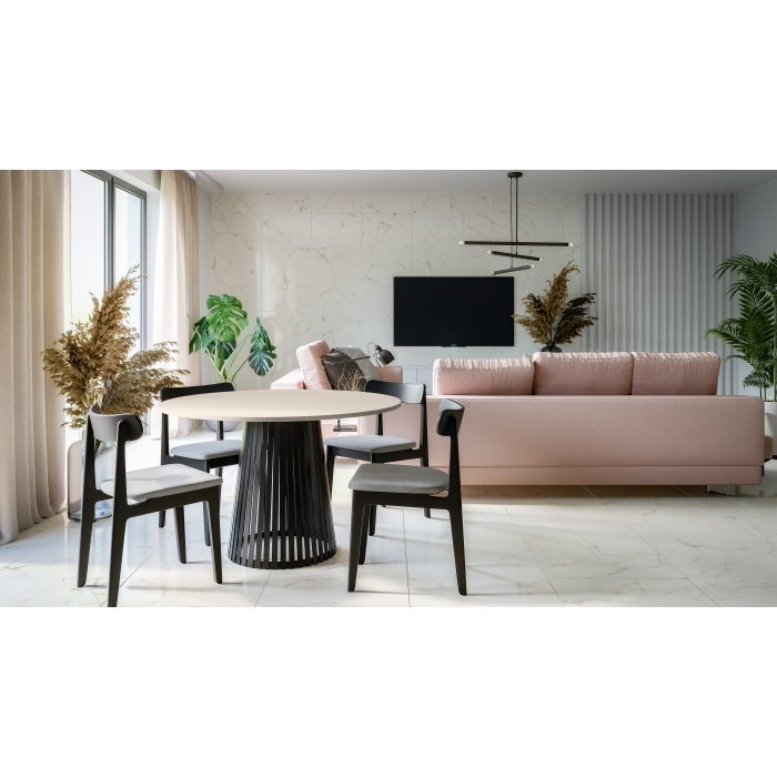 Stół okrągły SOPHIA 75 cm - kaszmir, elegancki design