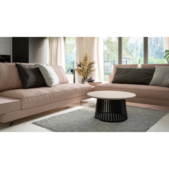 Stolik kawowy okrągły SOPHIA 90 cm - kaszmir, elegancki