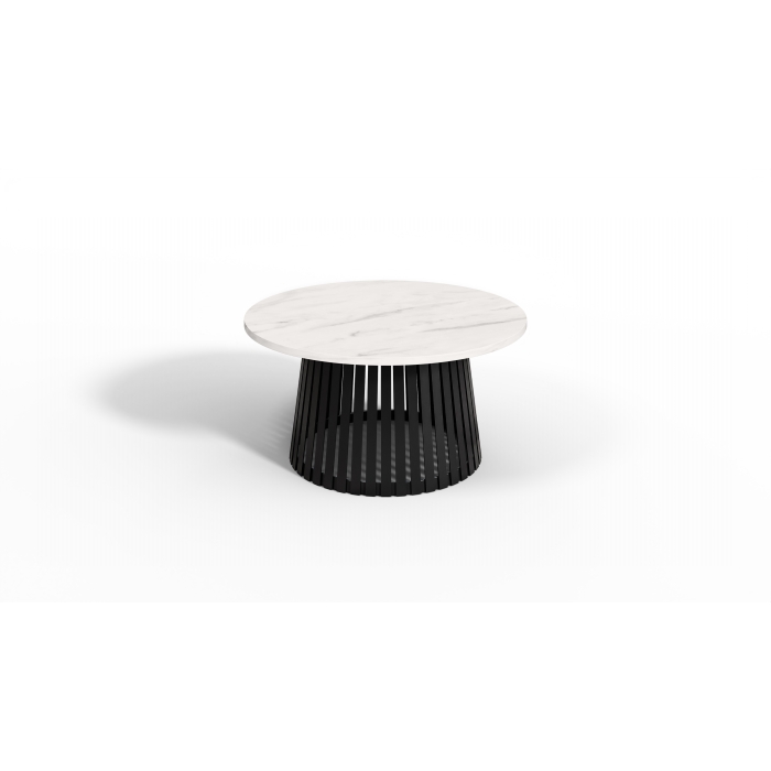 Stolik kawowy okrągły SOPHIA 58 cm - biały marmur, nowoczesny design