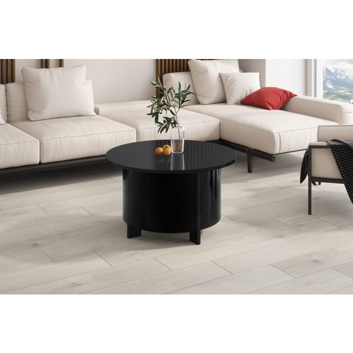 Ława Okrągła ARMONI 80 cm – Nowoczesny Stolik Kawowy z Designerską Podstawą