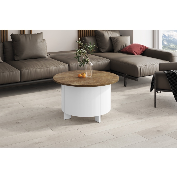 Ława Okrągła ARMONI 80 cm – Nowoczesny Stolik Kawowy z Designerską Podstawą