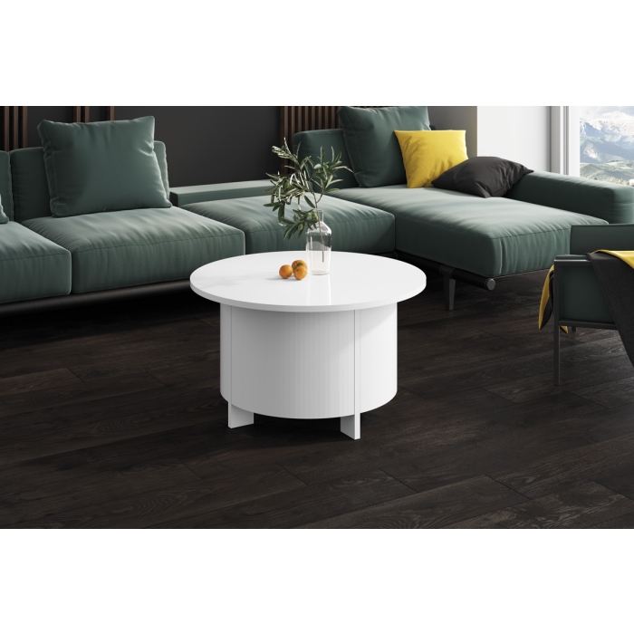 Ława Okrągła ARMONI 80 cm – Nowoczesny Stolik Kawowy z Designerską Podstawą