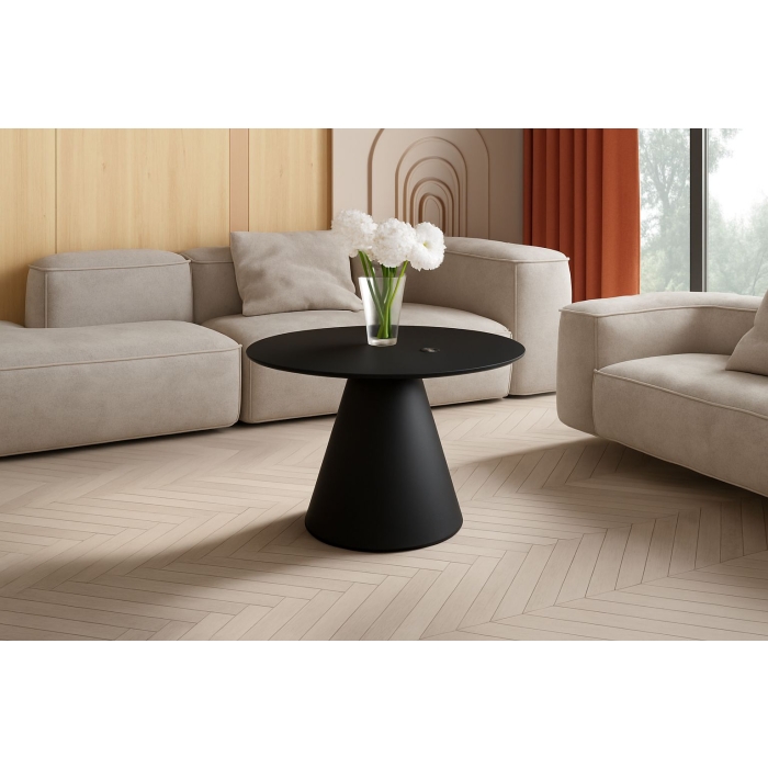 Ława LUNARA 80 cm – Okrągła ława z prążkowaną nogą | Amore Colore