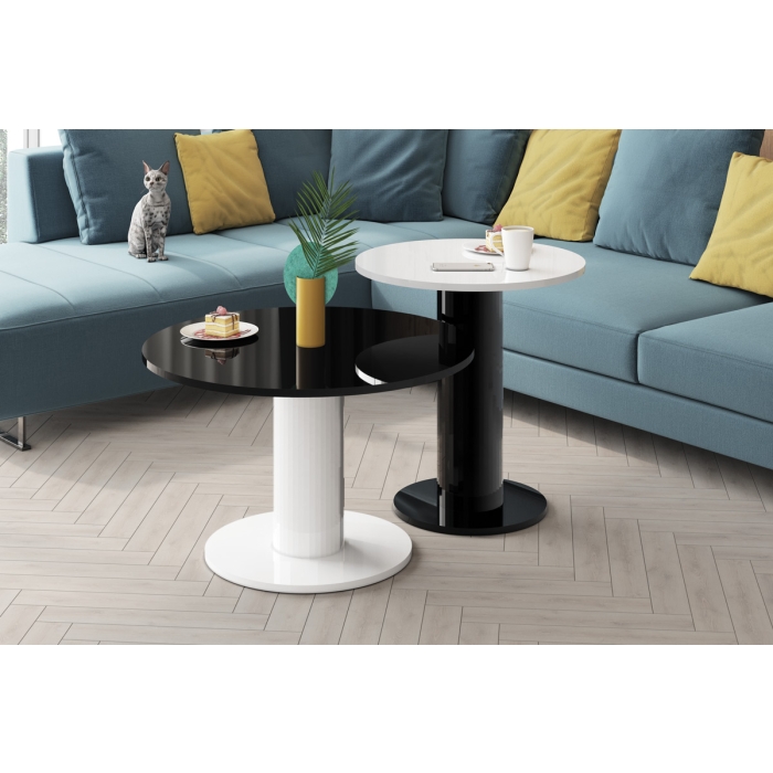 Ława okrągła MODENA 60 cm – nowoczesny stolik kawowy z designerską podstawą