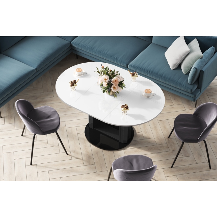 Ławostół rozkładany CALVERO 100 cm – nowoczesny design, funkcja stołu i ławy, wysoki połysk
