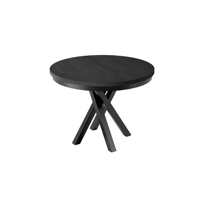 Stół okrągły NERO – loftowy styl, czarna podstawa, nowoczesny design, fi 75–110 cm