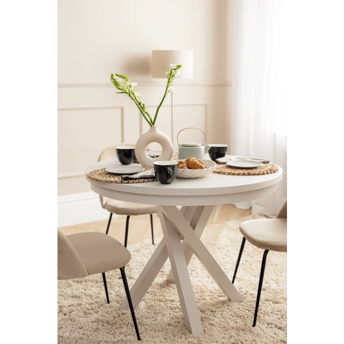 Stół okrągły NERO – loftowy styl, czarna podstawa, nowoczesny design, fi 75–110 cm