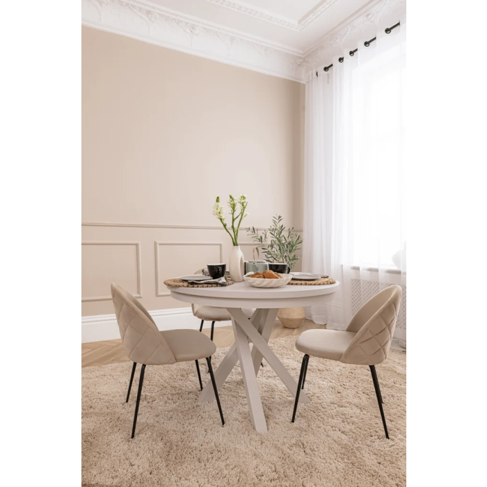 Stół okrągły NERO – loftowy styl, czarna podstawa, nowoczesny design, fi 75–110 cm