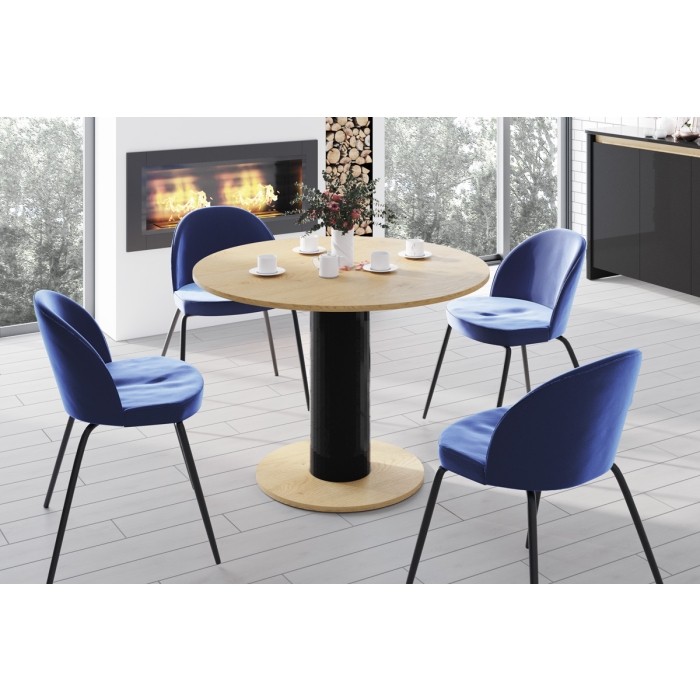 Stół Okrągły ORVIO Ø100 cm – Nowoczesny Design z Geometryczną Nogą