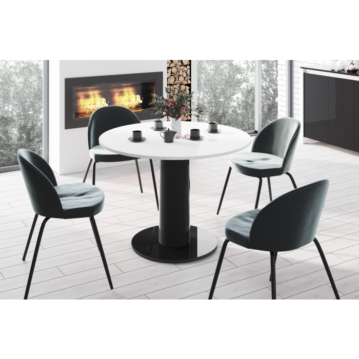 Stół Okrągły ORVIO Ø100 cm – Nowoczesny Design z Geometryczną Nogą