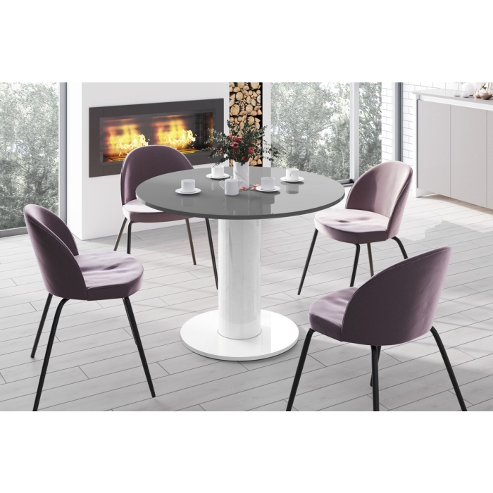 Stół Okrągły ORVIO Ø100 cm – Nowoczesny Design z Geometryczną Nogą