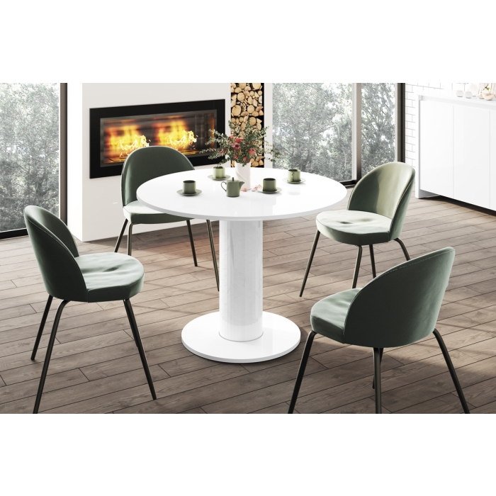Stół Okrągły ORVIO Ø100 cm – Nowoczesny Design z Geometryczną Nogą