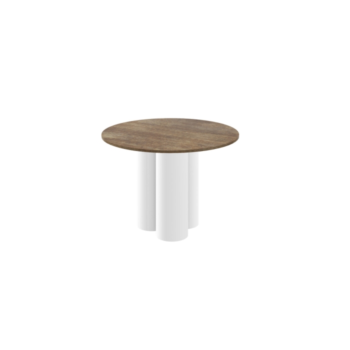 Stół okrągły RAVERO – nowoczesny design, średnica 100 cm, 3 kolumnowe nogi