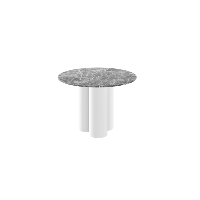 Stół okrągły RAVERO – nowoczesny design, średnica 100 cm, 3 kolumnowe nogi
