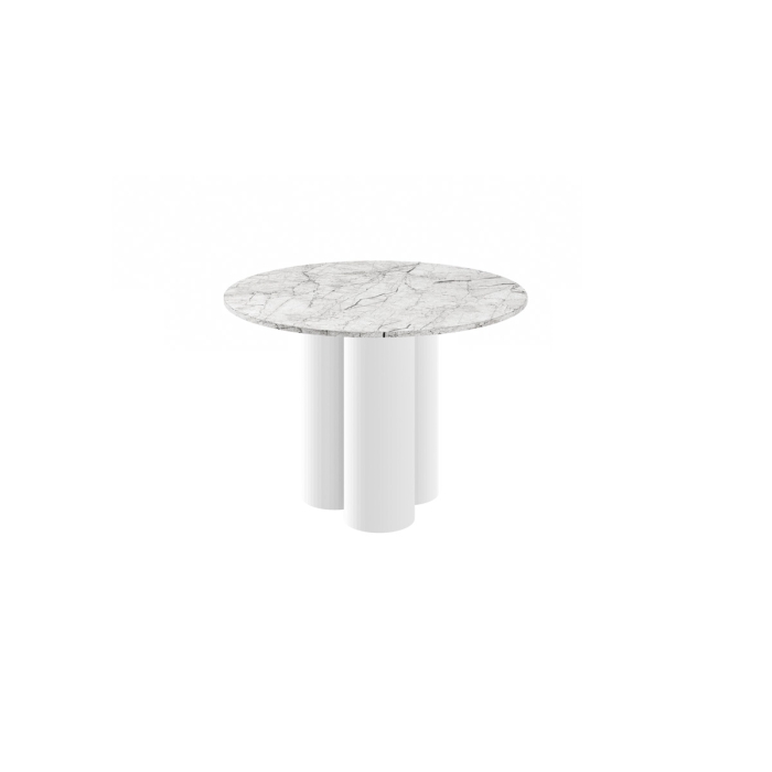 Stół okrągły RAVERO – nowoczesny design, średnica 100 cm, 3 kolumnowe nogi