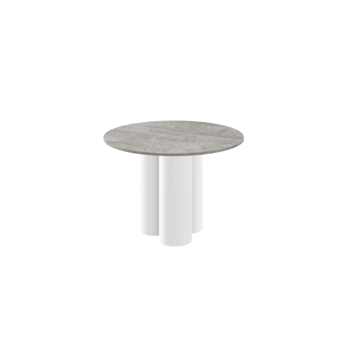 Stół okrągły RAVERO – nowoczesny design, średnica 100 cm, 3 kolumnowe nogi