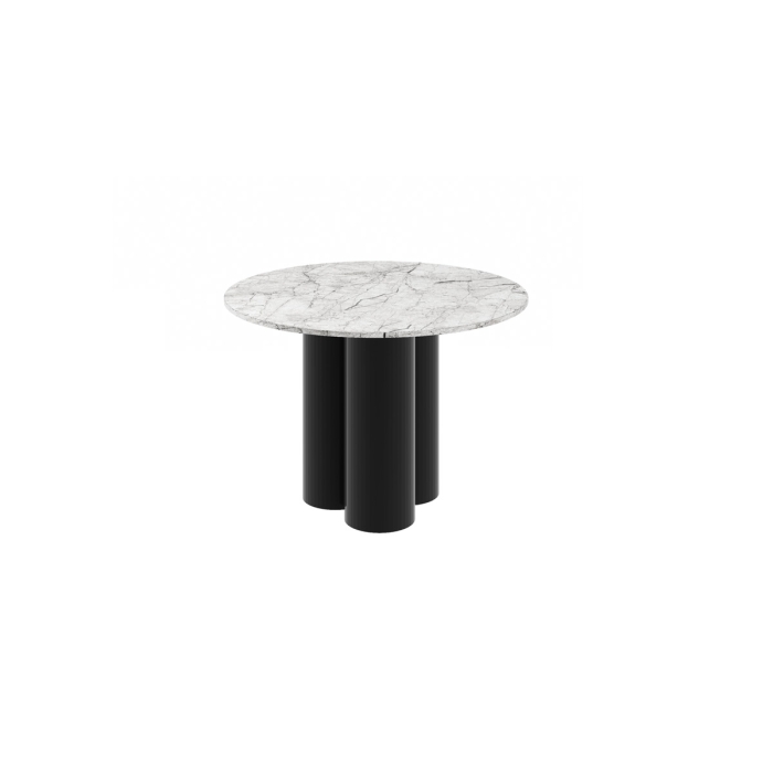 Stół okrągły RAVERO – nowoczesny design, średnica 100 cm, 3 kolumnowe nogi