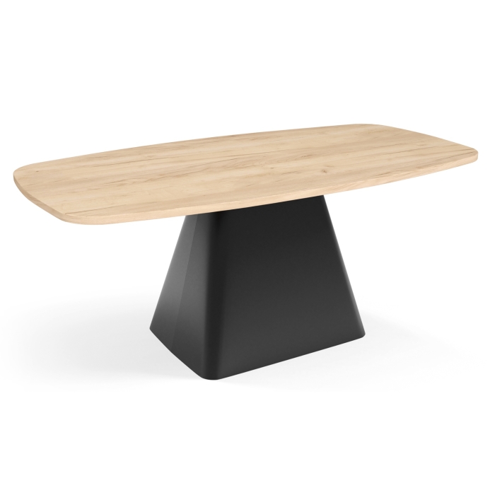 Stolik kawowy AVA – owalna ława na jednej nodze | Nowoczesny design do salonu