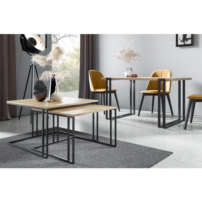 Zestaw stolików kawowych LOXEN – nowoczesny komplet do salonu w stylu loft