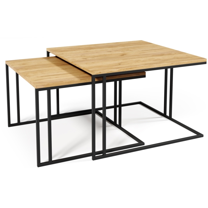 Zestaw stolików kawowych LOXEN – nowoczesny komplet do salonu w stylu loft