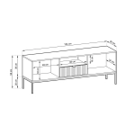 Szafka RTV New Grey 154 cm szara pod telewizor ryflowane fronty