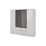 Szafa czterodrzwiowa Pax 4 kaszmir 206 cm z ramką i drążkiem elegancka do garderoby