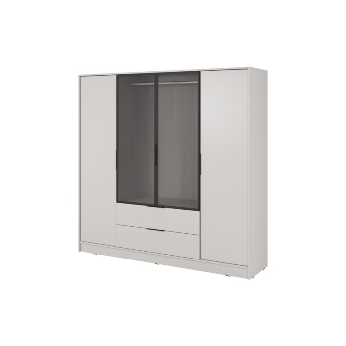 Szafa czterodrzwiowa Pax 4 kaszmir 206 cm z ramką i drążkiem elegancka do garderoby