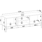 Szafka RTV Aurora czarny/dąb wotan 154 cm