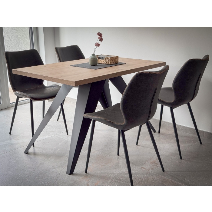 Nowoczesny stół Memo 140x80 rozkładany do 240 cm na oryginalnych metalowych nogach z kolorem blatu do wyboru