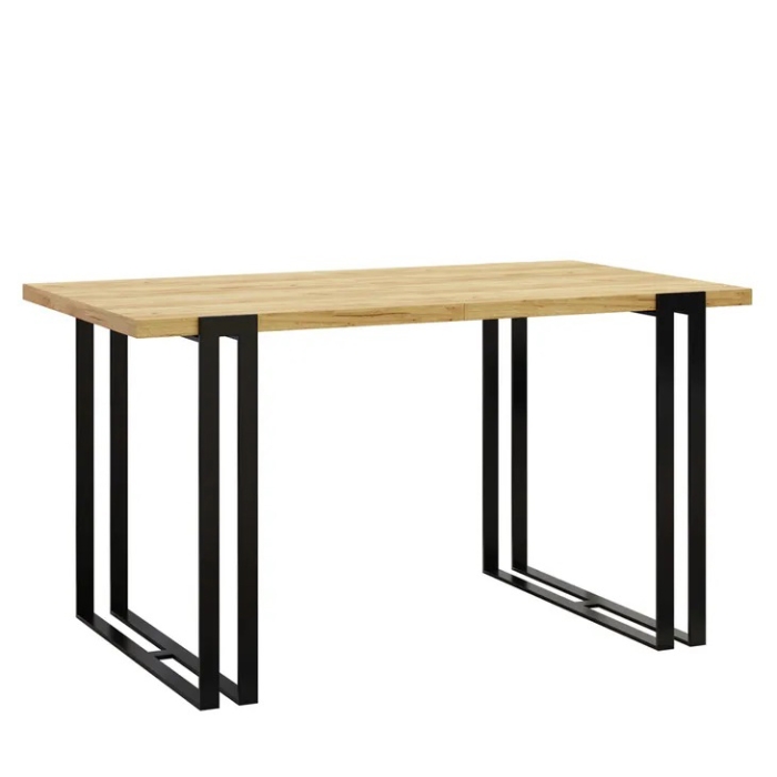 Nowoczesny stół TOP 140x80 rozkładany do 240 cm na czarnych metalowych nogach z kolorem blatu do wyboru