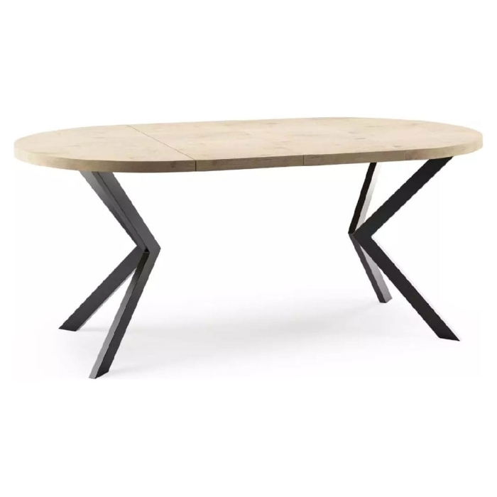 Stół okrągły Add rozkładany średnia 90 cm rozsuwany do 180 metalowe nogi w stylu loftowym