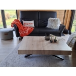 Ławostół SANTI X 120x80 cm – rozkładany do 200 cm, regulacja wysokości 27–76 cm, Dąb Halifax, Marmur, Beton, Hikora, Kaszmir