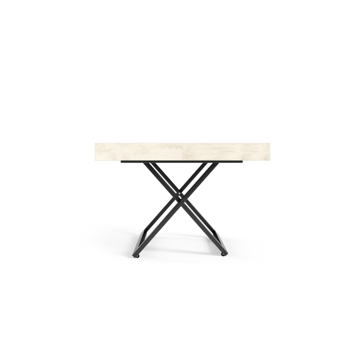 Ławostół SANTI 120x80 to stolik kawowy z regulacją wysokości i stół rozkładany do 200 cm white chromix