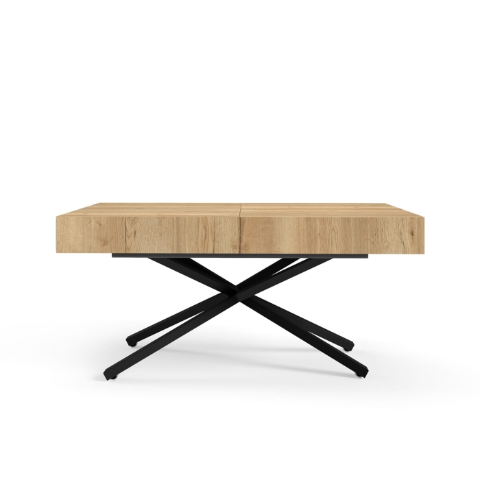 Ławostół SANTI X 120x80 cm – rozkładany do 200 cm, regulacja wysokości 27–76 cm, Dąb Halifax, Marmur, Beton, Hikora, Kaszmir