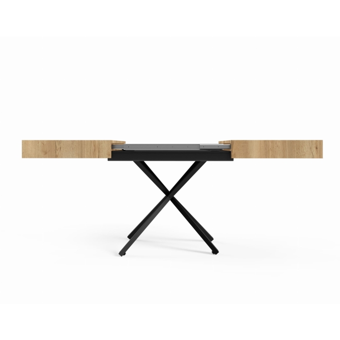 Ławostół SANTI X 120x80 cm – rozkładany do 200 cm, regulacja wysokości 27–76 cm, Dąb Halifax, Marmur, Beton, Hikora, Kaszmir