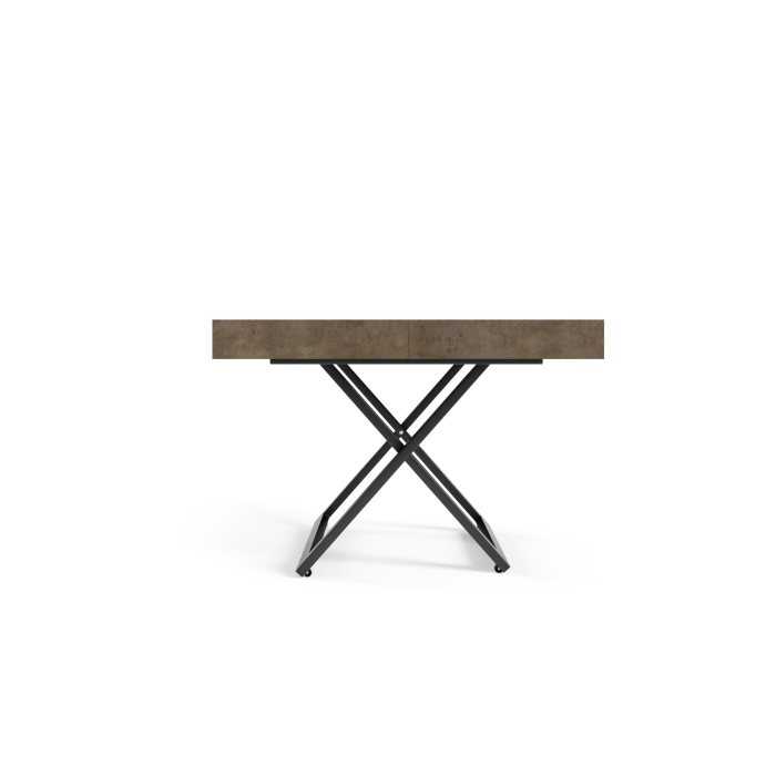 Ławostół SANTI 120x80 to stolik kawowy z regulacją wysokości i stół rozkładany do 200 cm dark grey chicago concrete