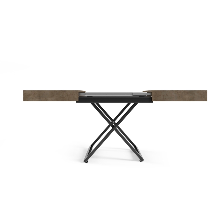 Ławostół SANTI 120x80 to stolik kawowy z regulacją wysokości i stół rozkładany do 200 cm dark grey chicago concrete