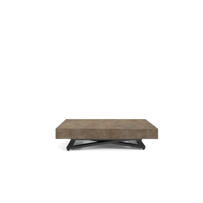 Ławostół SANTI 120x80 to stolik kawowy z regulacją wysokości i stół rozkładany do 200 cm dark grey chicago concrete
