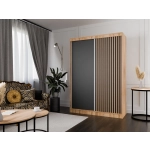 Szafa przesuwna ART 13 150 cm z dębowymi lamelami w kolorze dąb craft złoty
