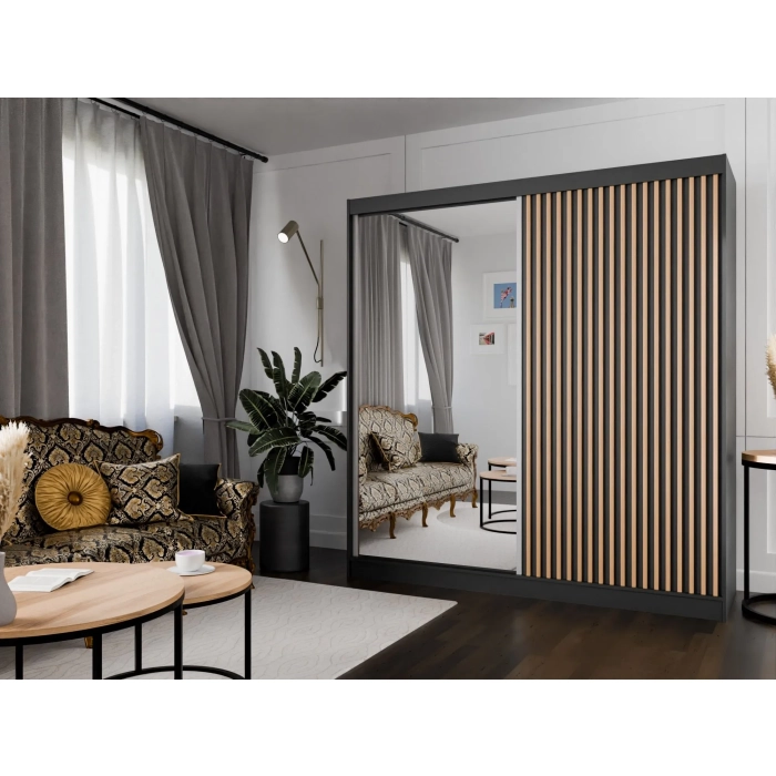 Szafa przesuwna ART 1 200 cm lustrem lamelami