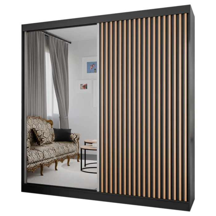 Szafa przesuwna ART 1 200 cm lustrem lamelami